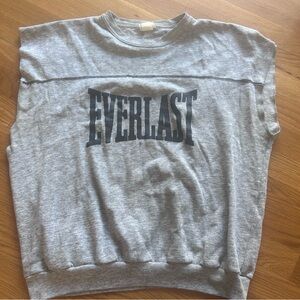 Everlast vintage 1980s Gray Sleeveless muscle gym Sweatshirt large